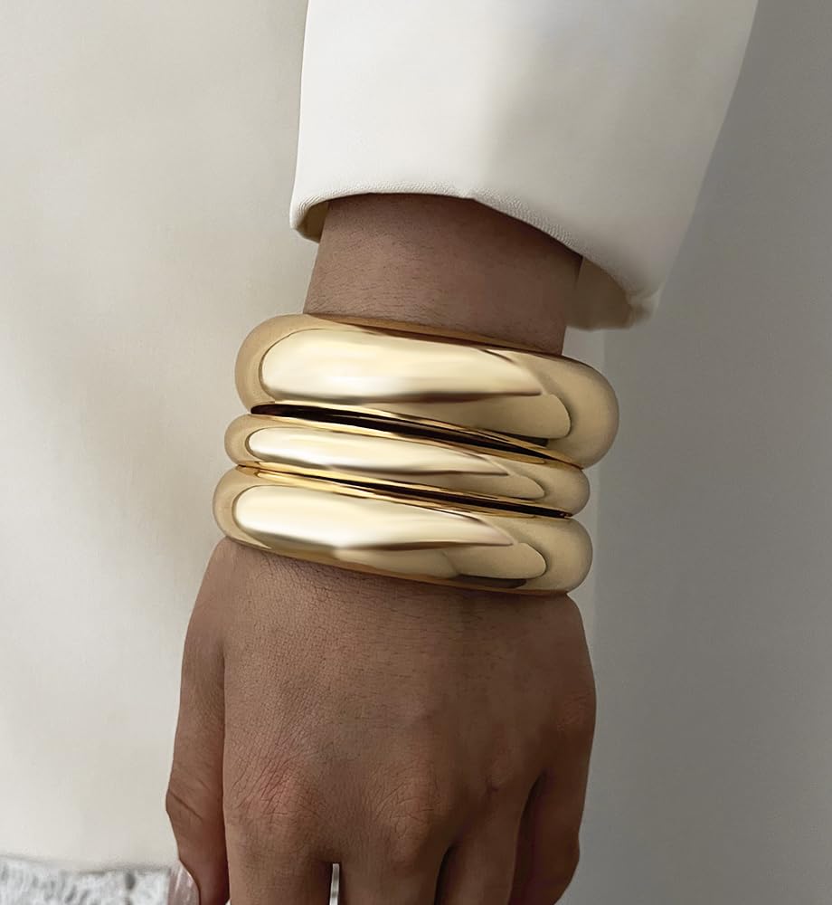 Gold Stackable Bangle Set The Nichole Collection