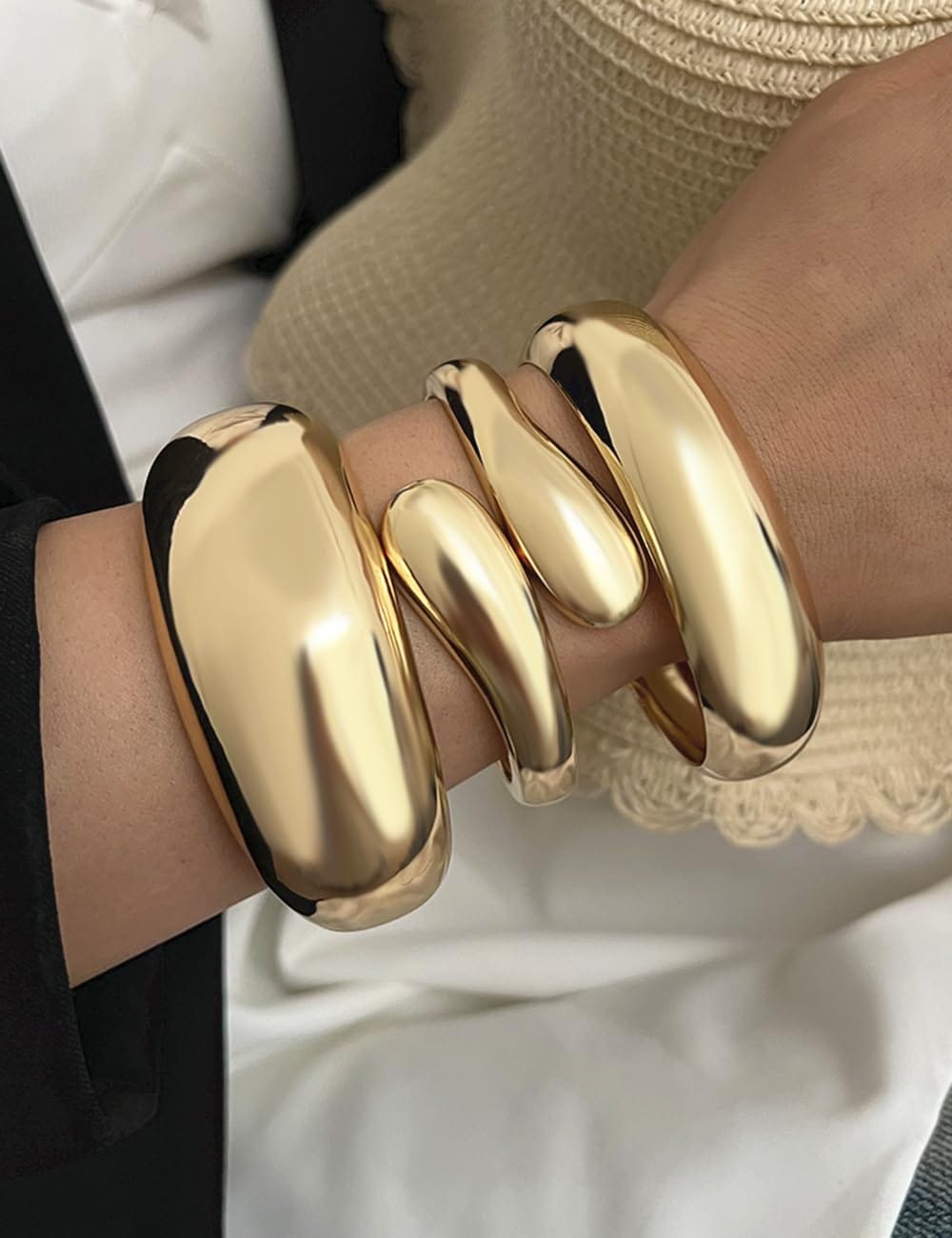 Gold Stackable Bangle Set The Nichole Collection