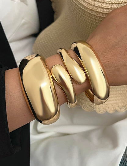 Gold Stackable Bangle Set The Nichole Collection