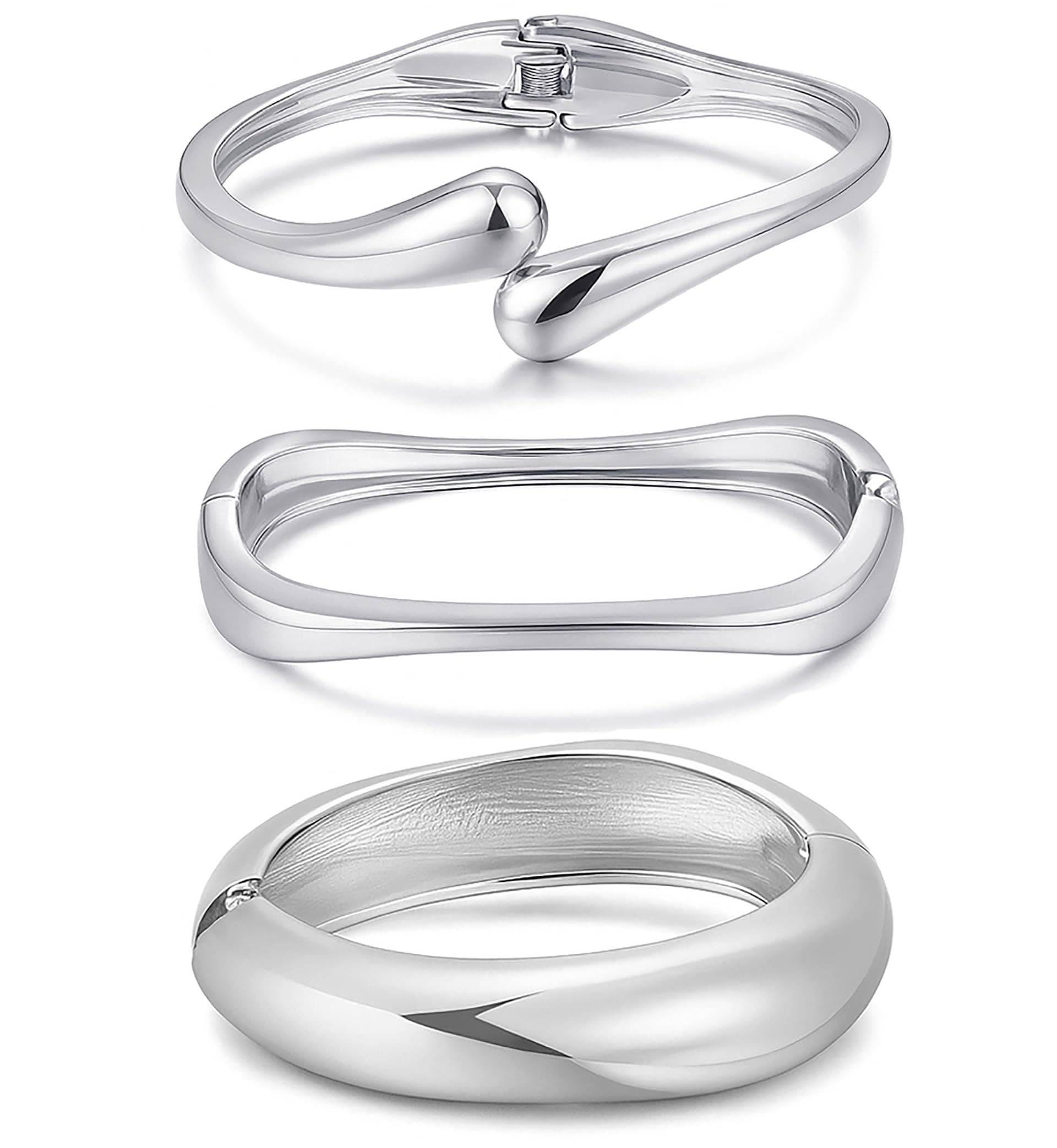 Gold Stackable Bangle Set A1-silver The Nichole Collection