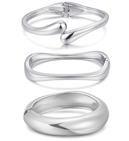 Gold Stackable Bangle Set A1-silver The Nichole Collection
