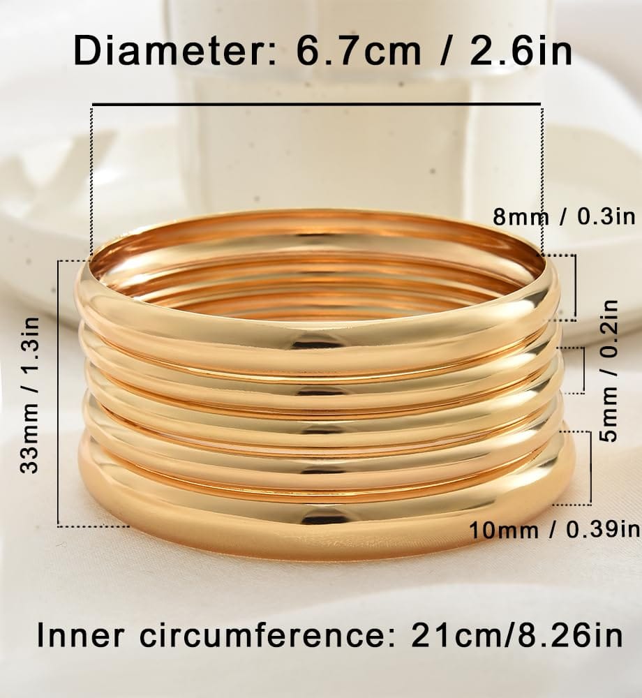 Gold Stackable Bangle Set The Nichole Collection