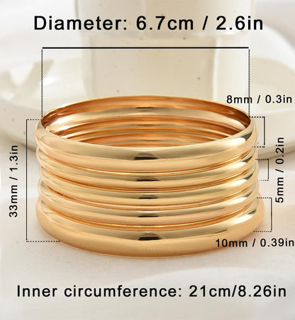 Gold Stackable Bangle Set The Nichole Collection
