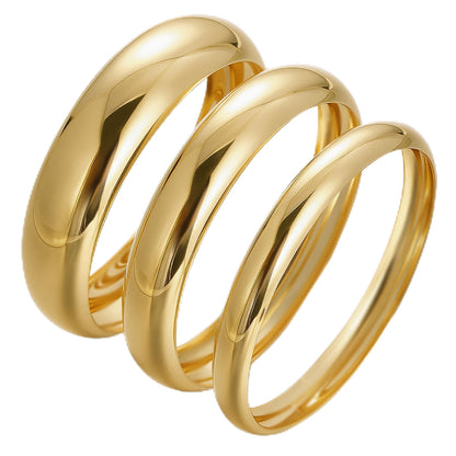 Gold Stackable Bangle Set 3 Thick gold bangles The Nichole Collection
