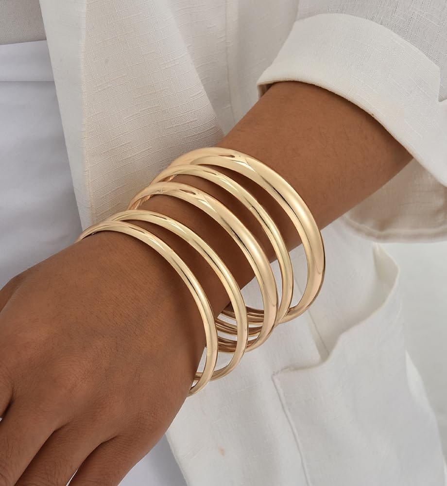 Gold Stackable Bangle Set The Nichole Collection