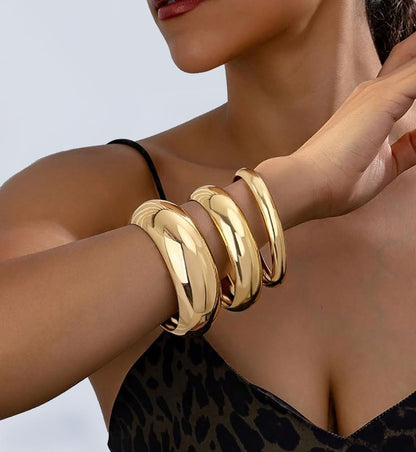 Gold Stackable Bangle Set The Nichole Collection