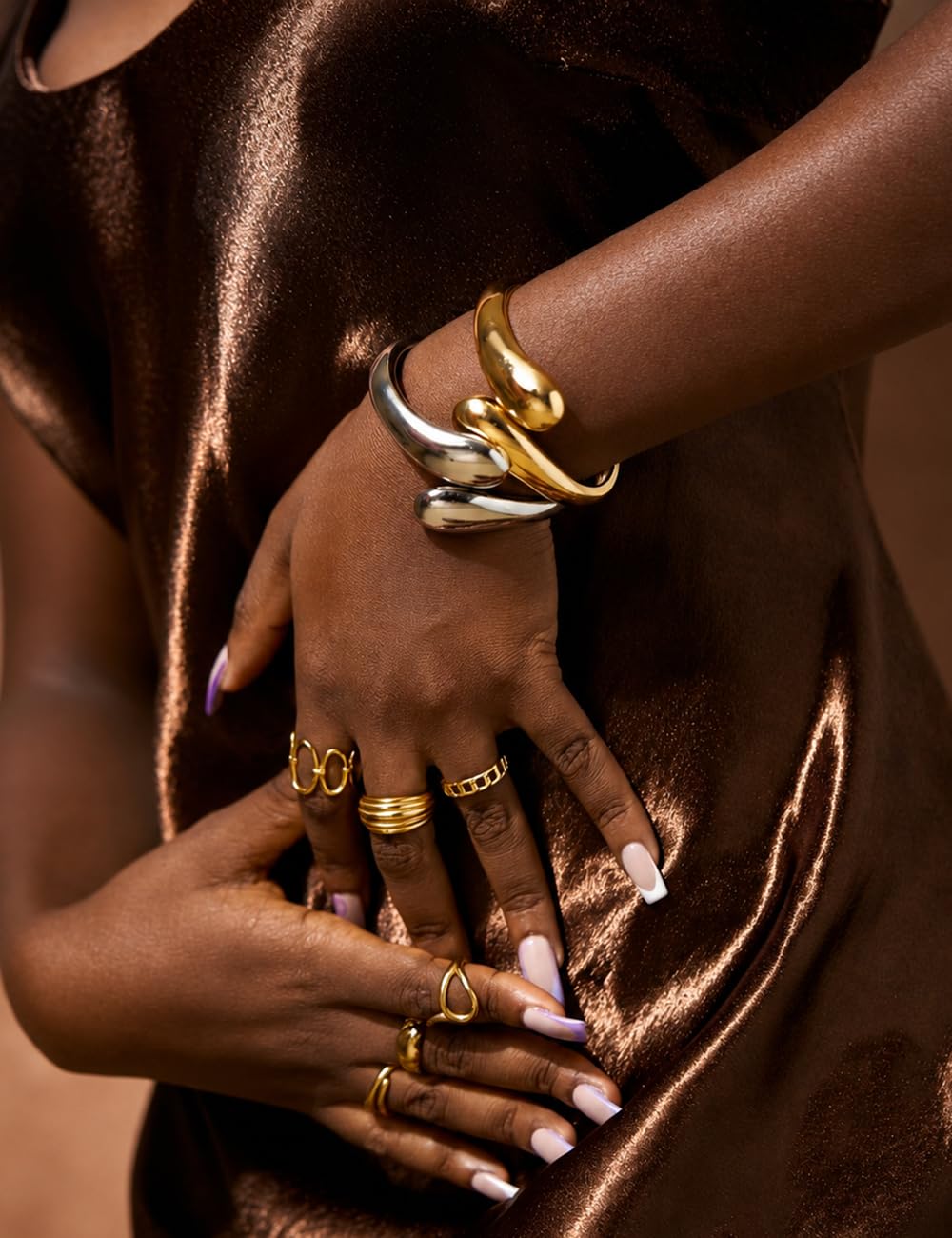 Gold Stackable Bangle Set The Nichole Collection