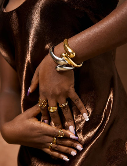 Gold Stackable Bangle Set The Nichole Collection