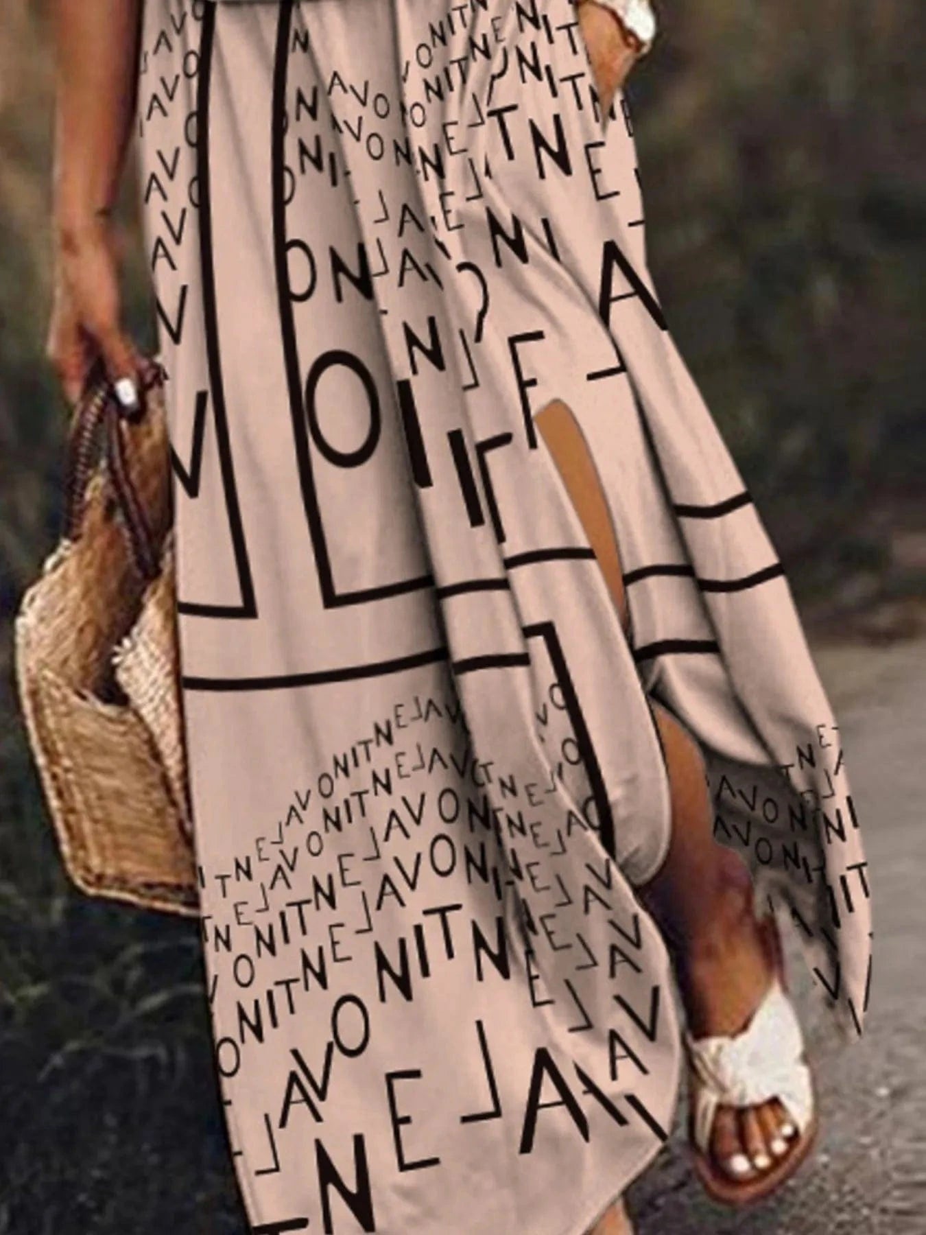 Half Zip Sleeveless Maxi Dress with Side Slit Dresses The Nichole Collection