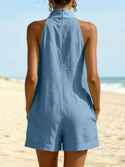 Halter Neck Romper with Pockets The Nichole Collection - Official Site