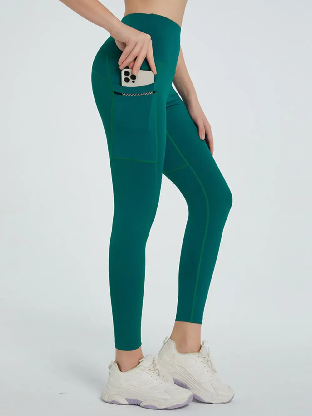 High Waist Active Leggings Dark Green / S The Nichole Collection