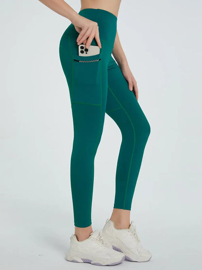 High Waist Active Leggings Dark Green / S The Nichole Collection
