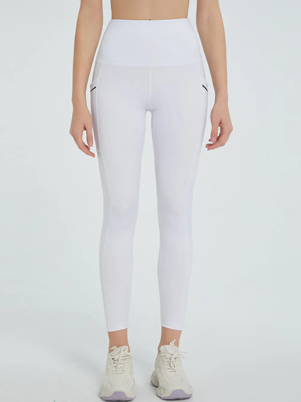 High Waist Active Leggings White / S The Nichole Collection