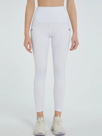High Waist Active Leggings White / S The Nichole Collection