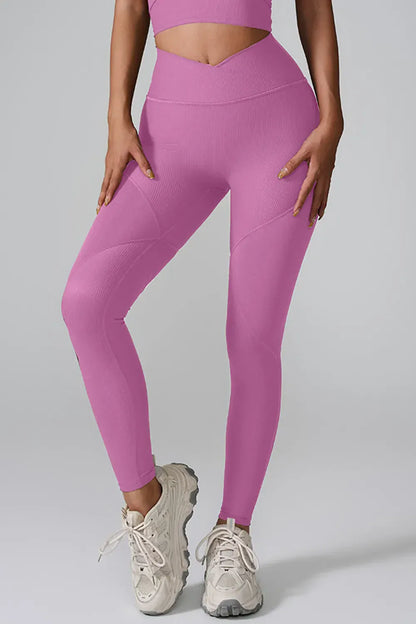 High Waist Active Leggings Pink Purple / S The Nichole Collection