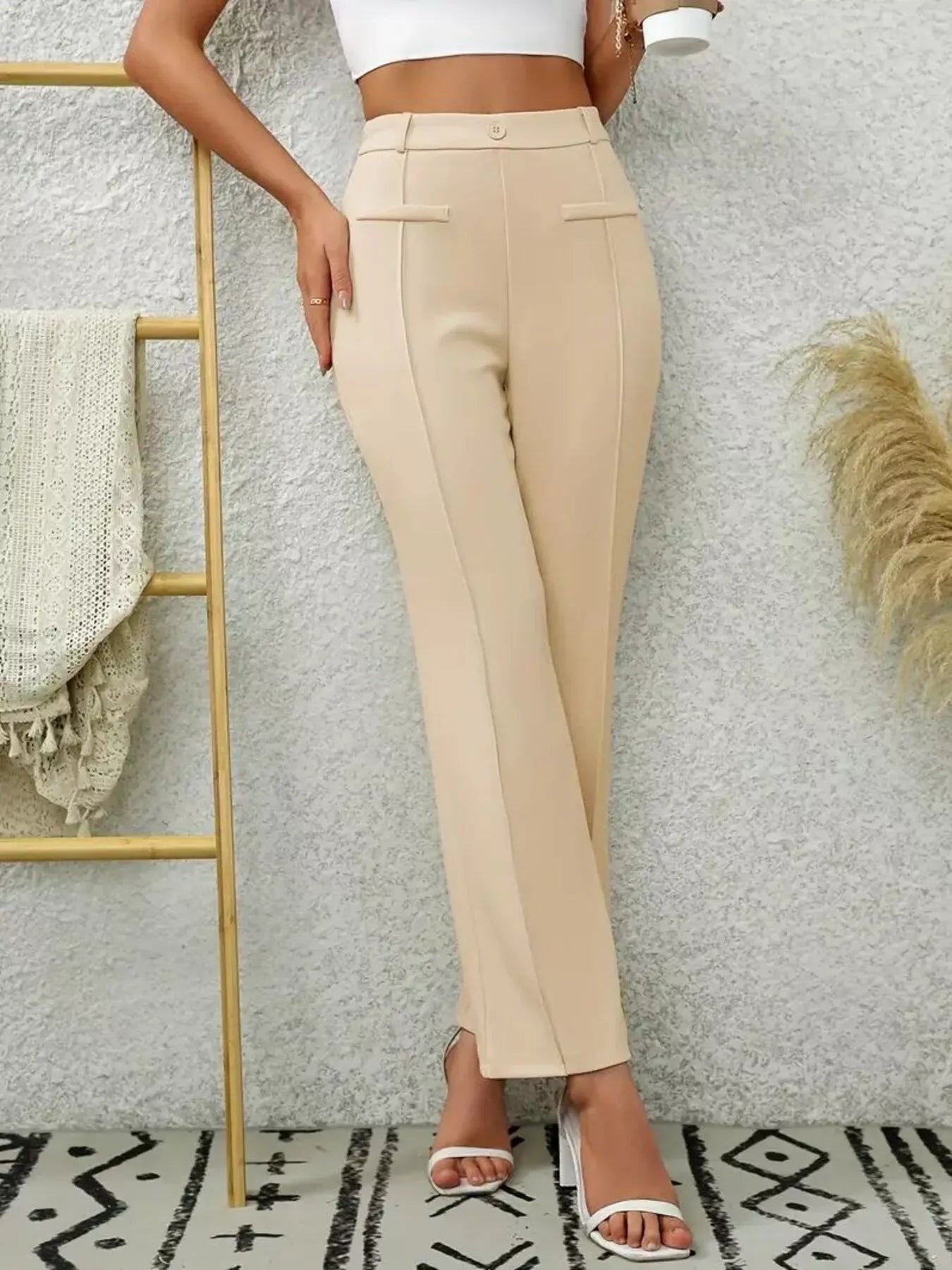 High Waist Flare Pants Dress Pants The Nichole Collection