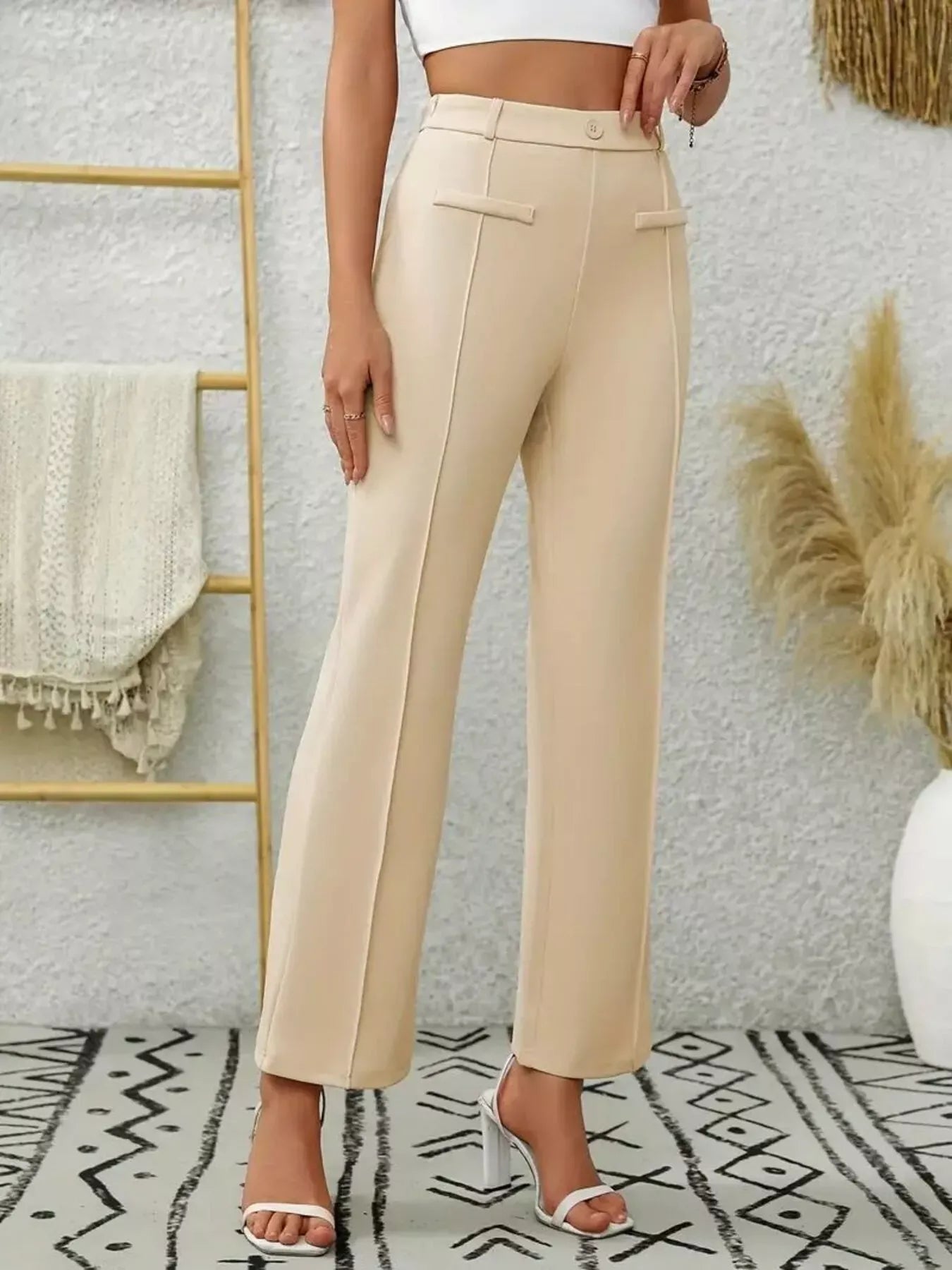 High Waist Flare Pants Dress Pants The Nichole Collection