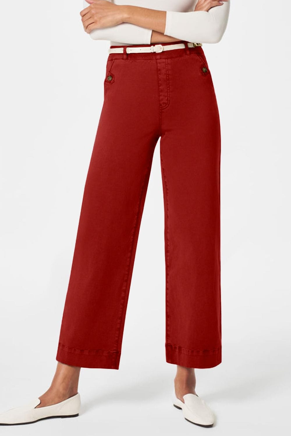 High Waist Jeans with Pockets – Classic, Stylish & Versatile Rust / S The Nichole Collection
