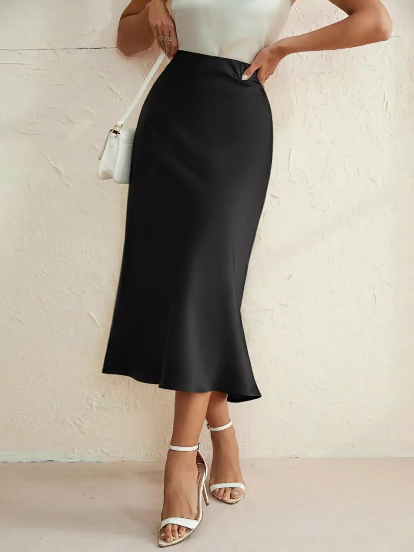High Waist Midi Skirt The Nichole Collection