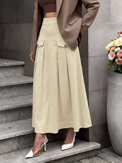 High Waist Pleated Midi Skirt The Nichole Collection - Official Site