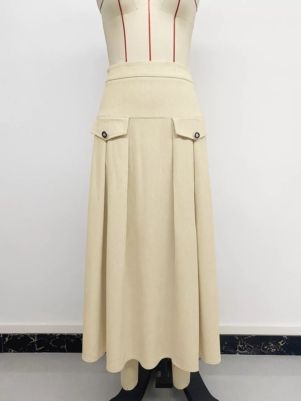 High Waist Pleated Midi Skirt The Nichole Collection - Official Site