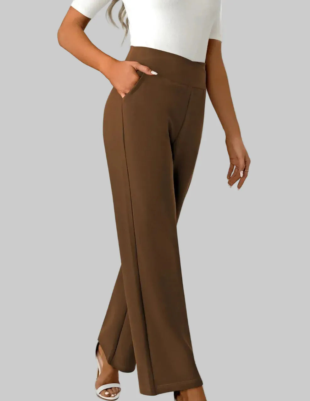 High Waist Straight Leg Pants Dress Pants The Nichole Collection