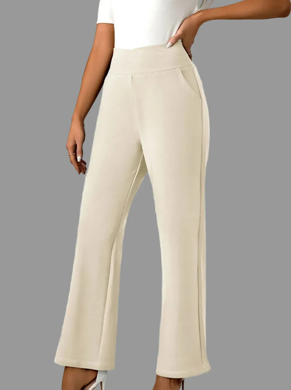 High Waist Straight Leg Pants Dress Pants The Nichole Collection