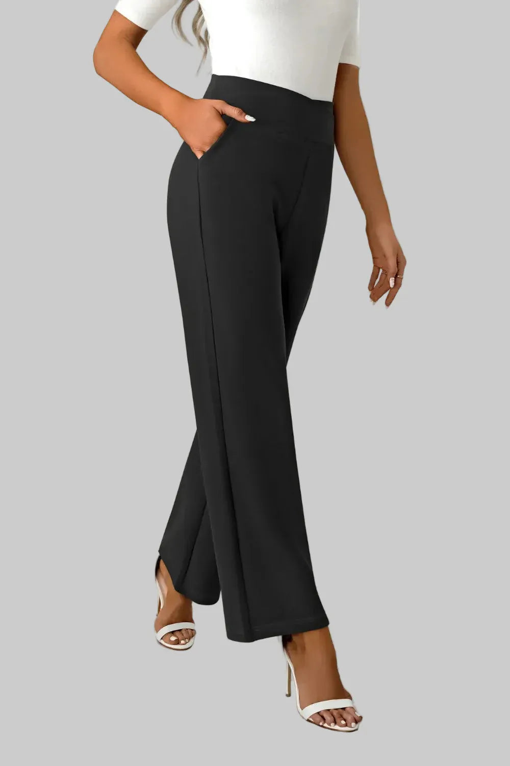 High Waist Straight Leg Pants Dress Pants The Nichole Collection