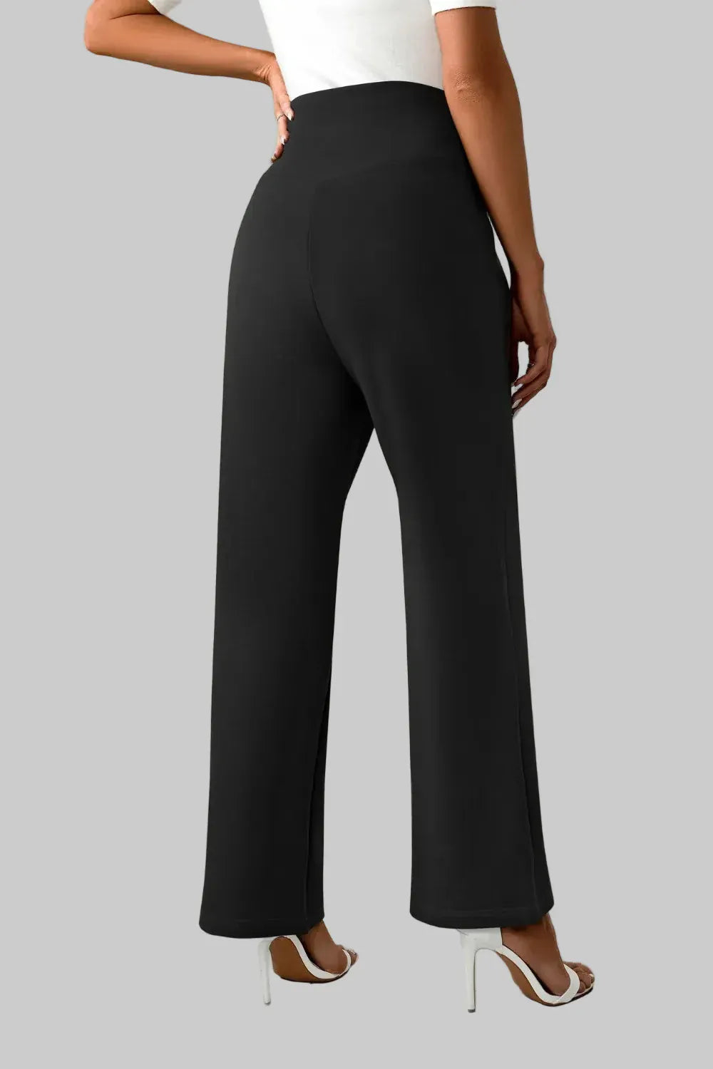 High Waist Straight Leg Pants Dress Pants The Nichole Collection