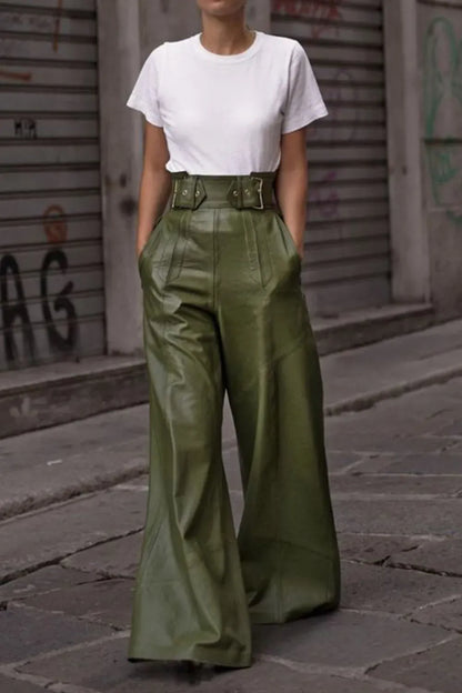 High Waist Wide Flare Pants Dress Pants The Nichole Collection