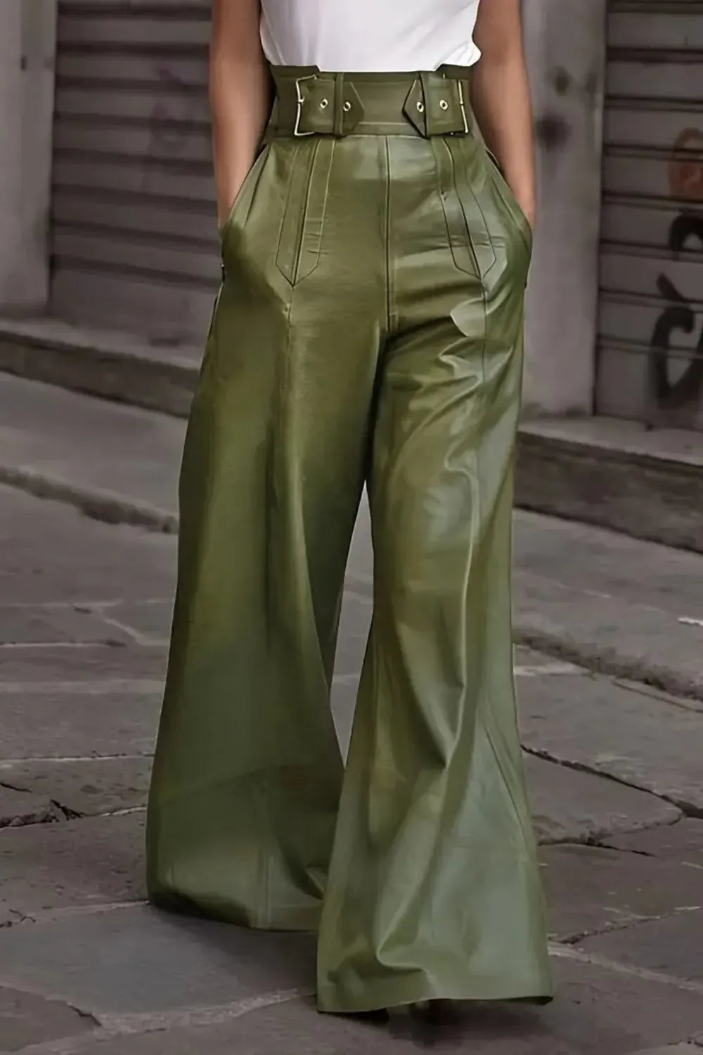 High Waist Wide Flare Pants Dress Pants The Nichole Collection