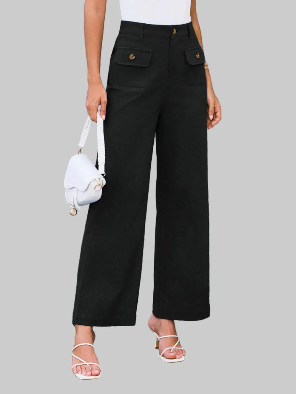 High Waist Wide Leg Pants Dress Pants The Nichole Collection