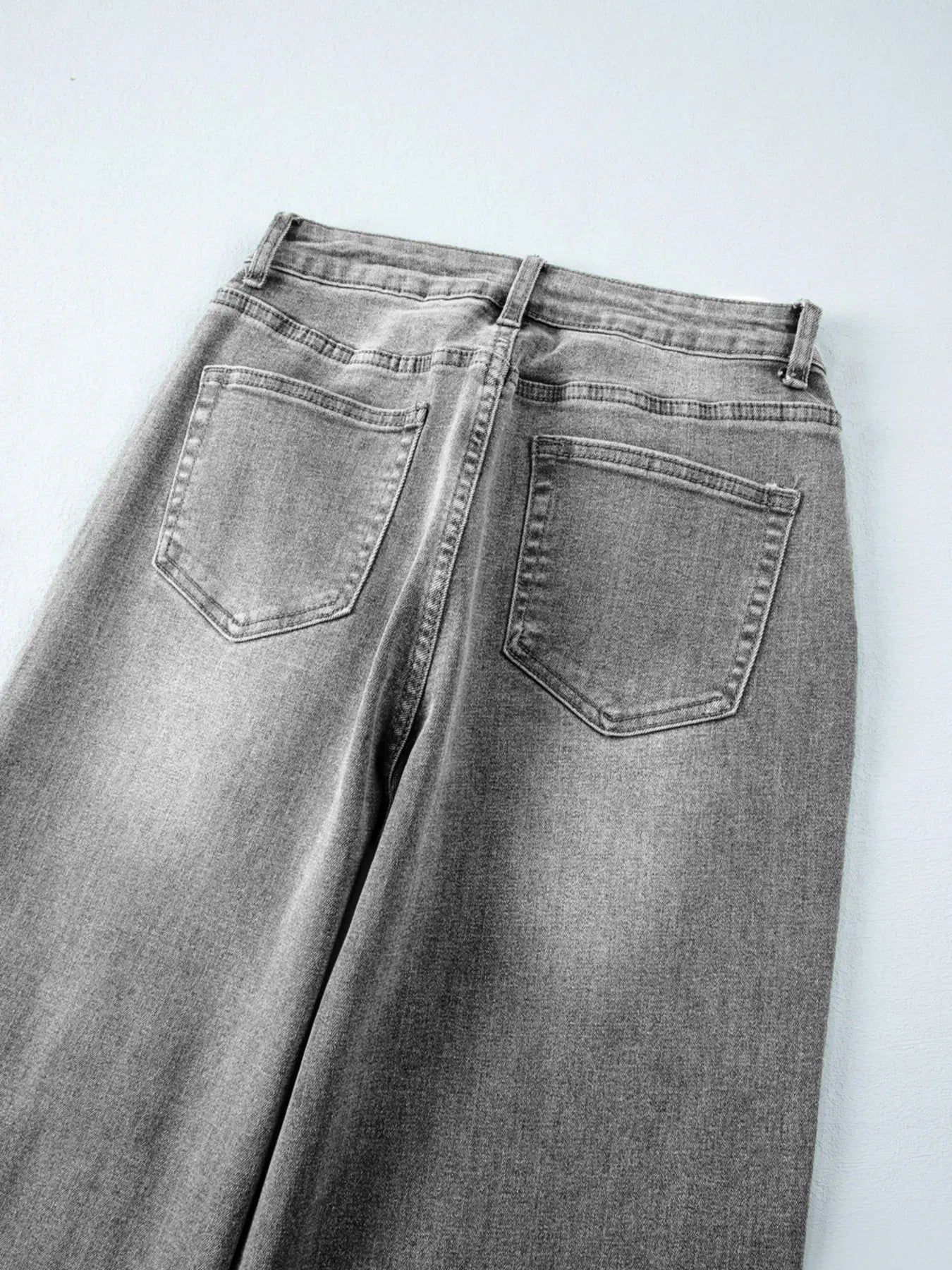 High Waist Wide Leg Washed Jeans The Nichole Collection