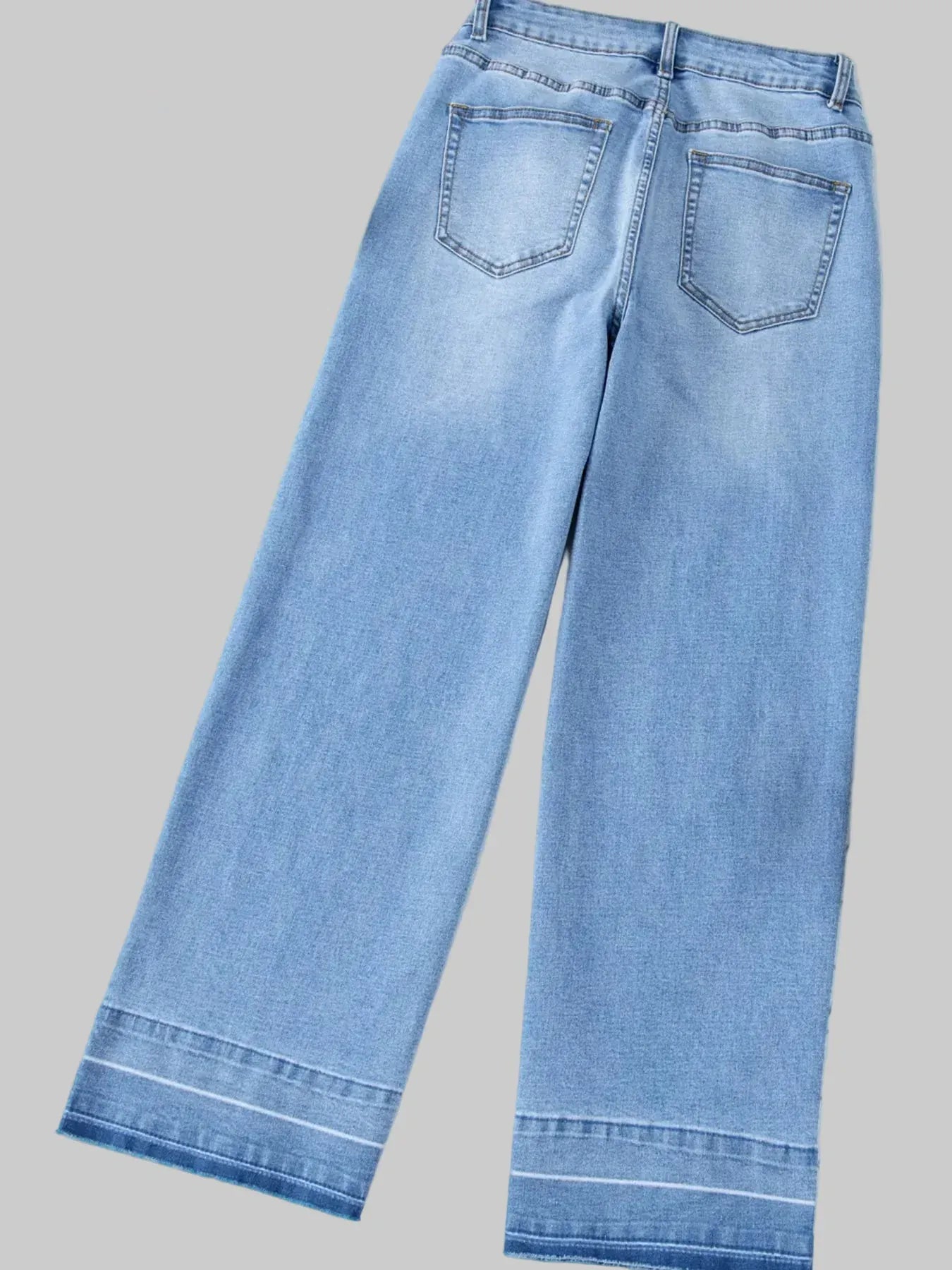 High Waist Wide Leg Washed Jeans The Nichole Collection