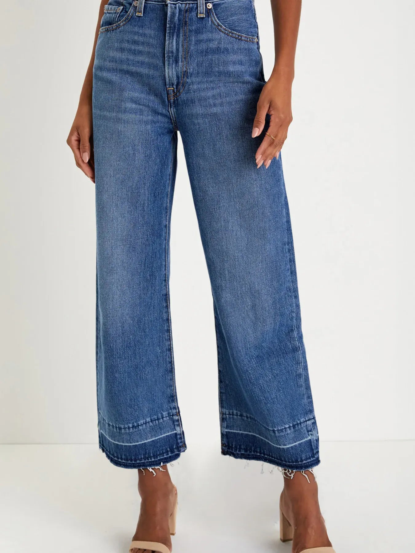 High Waist Wide Leg Washed Jeans The Nichole Collection