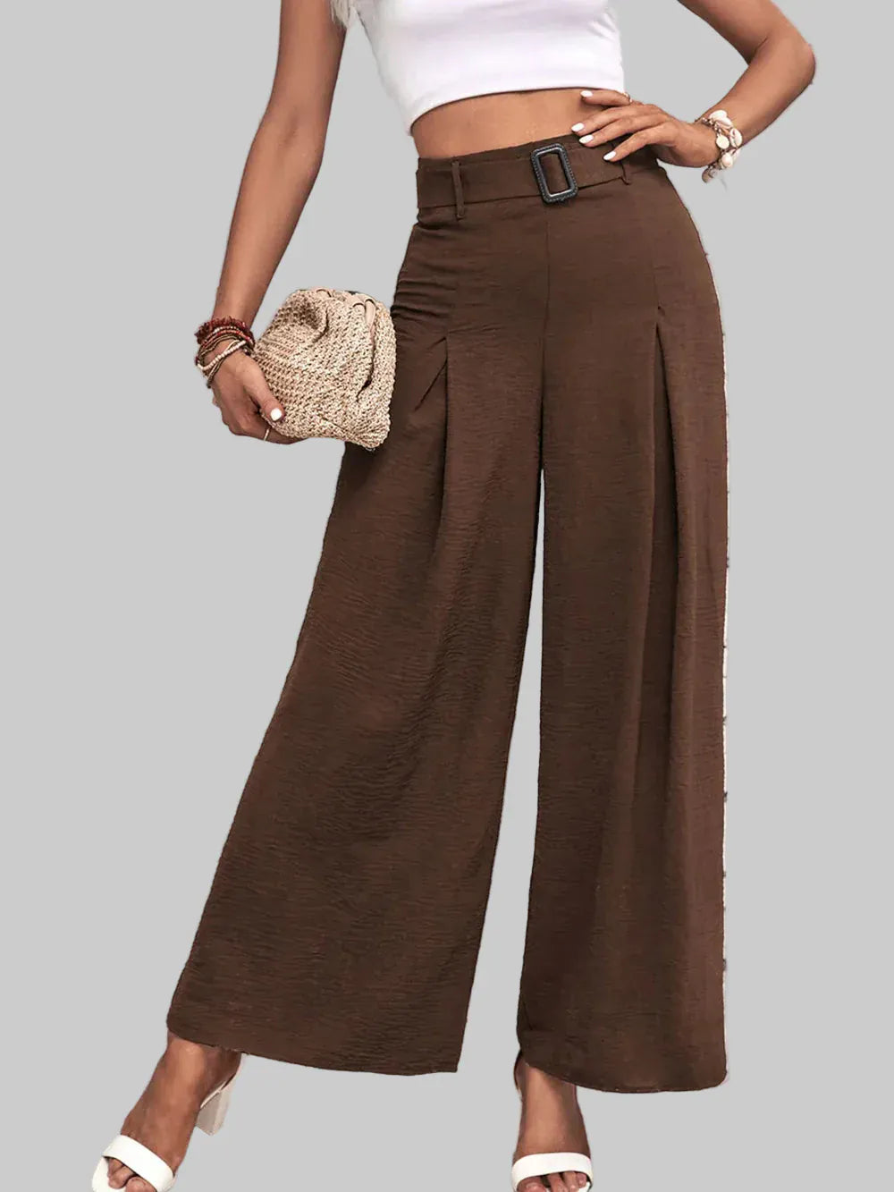 High Waisted Wide Leg Pants Dress Pants The Nichole Collection