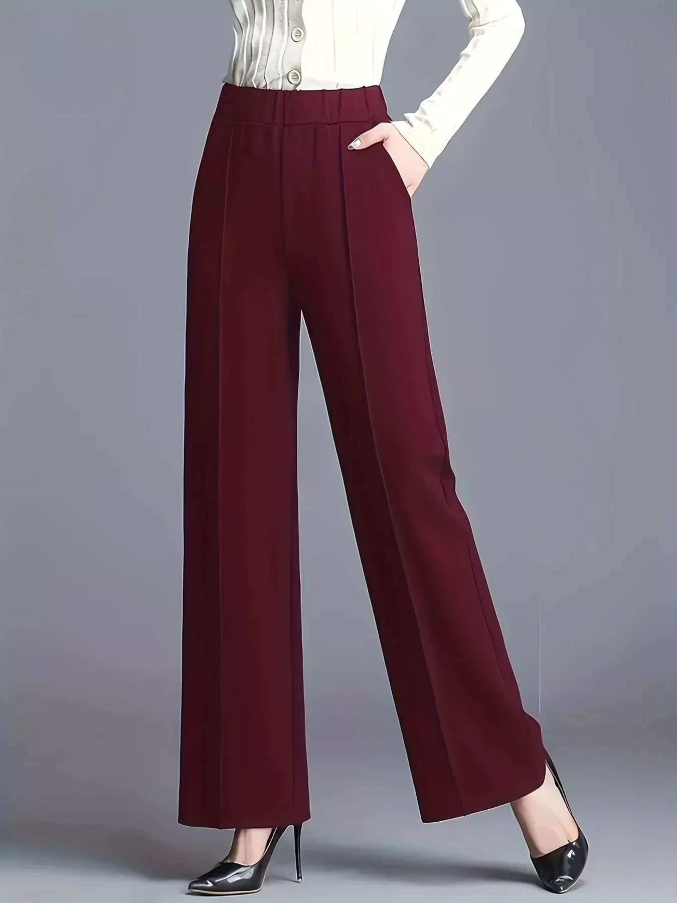 High-Waisted Wide Leg Pants Dress Pants The Nichole Collection