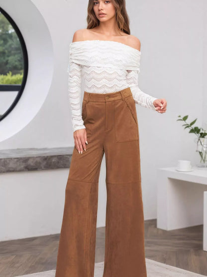 High-Waisted Wide Leg Pants Dress Pants The Nichole Collection