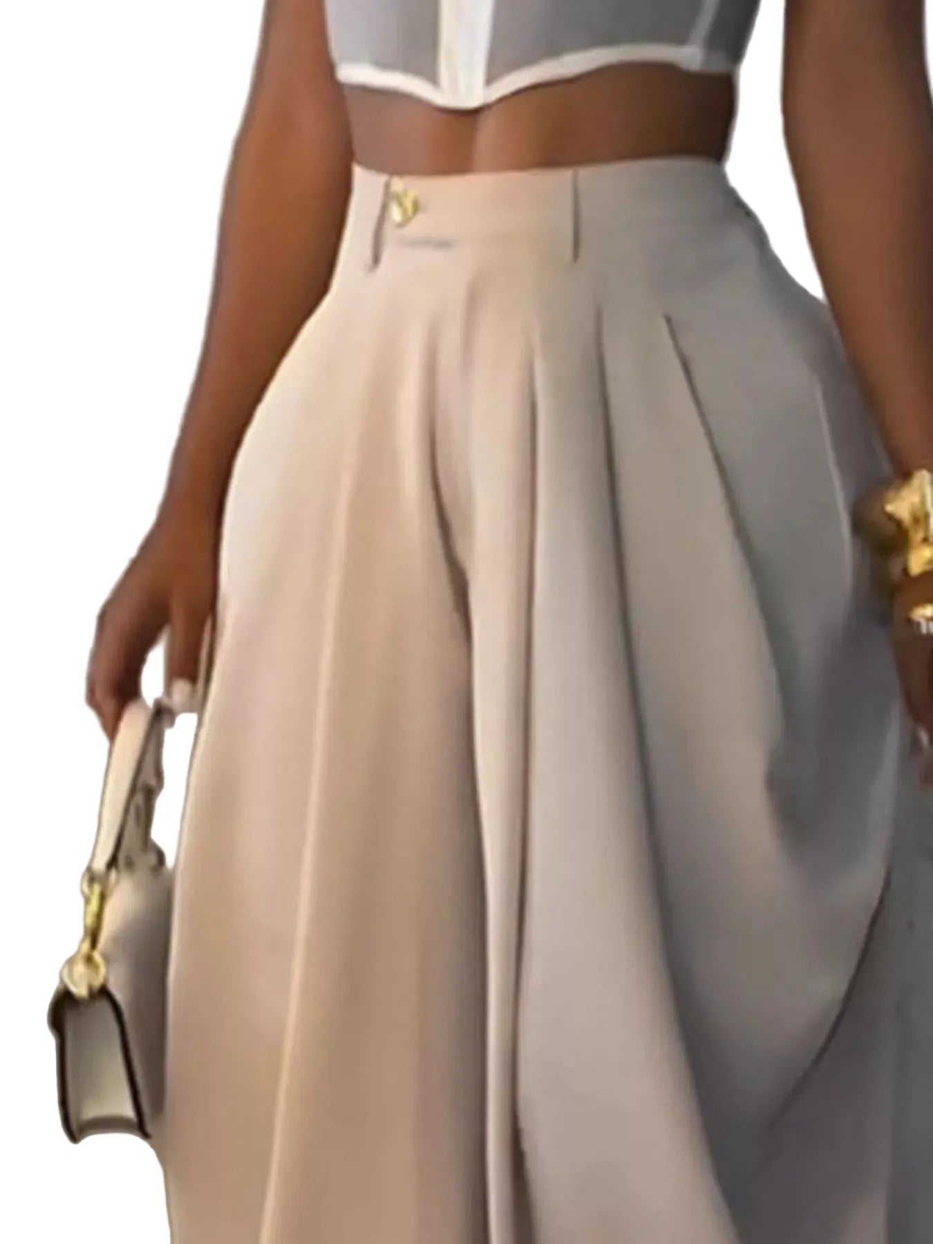 High-Waisted Wide Leg Pleated Pants The Nichole Collection