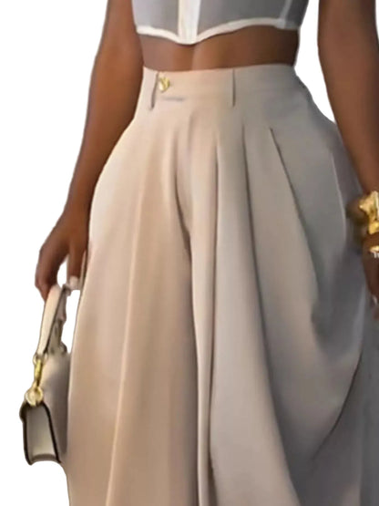 High-Waisted Wide Leg Pleated Pants The Nichole Collection