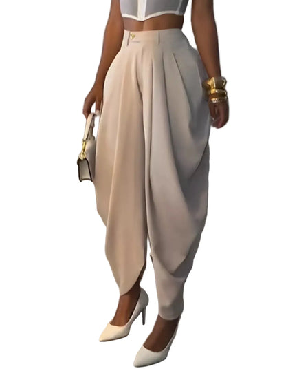 High-Waisted Wide Leg Pleated Pants Camel / S The Nichole Collection