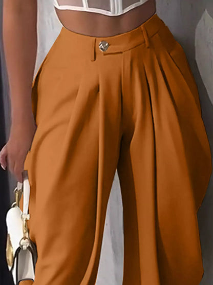 High-Waisted Wide Leg Pleated Pants The Nichole Collection