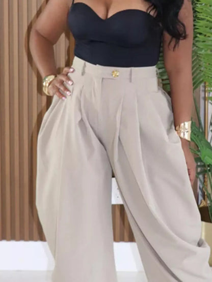 High-Waisted Wide Leg Pleated Pants The Nichole Collection