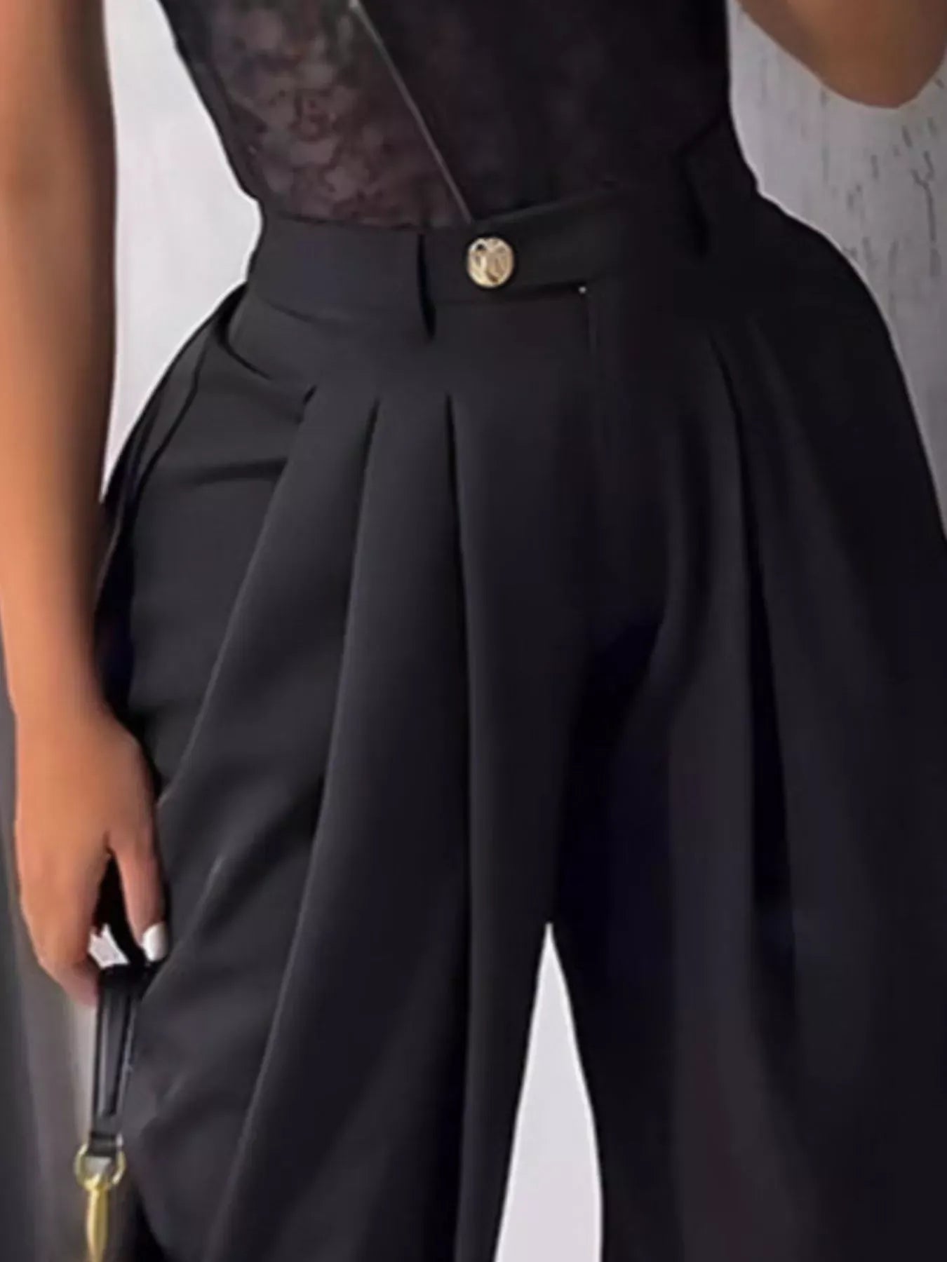 High-Waisted Wide Leg Pleated Pants The Nichole Collection