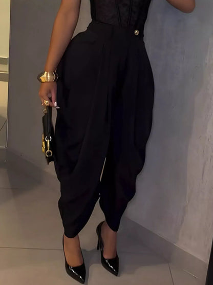 High-Waisted Wide Leg Pleated Pants The Nichole Collection