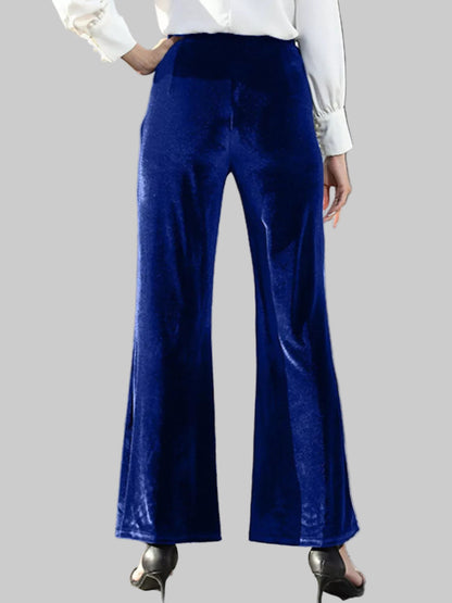High-Waisted Wide Leg Velvet Pants The Nichole Collection