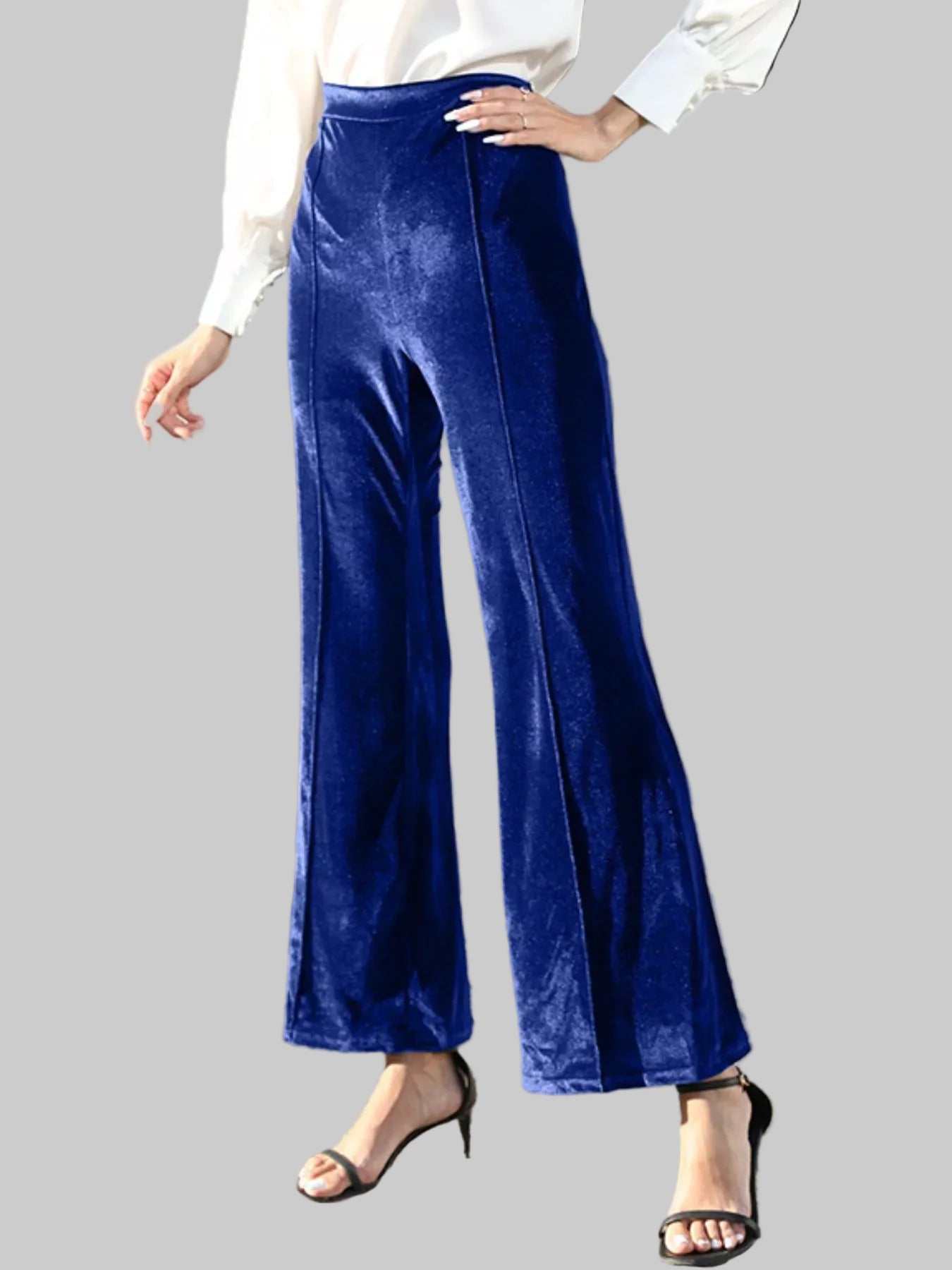 High-Waisted Wide Leg Velvet Pants The Nichole Collection