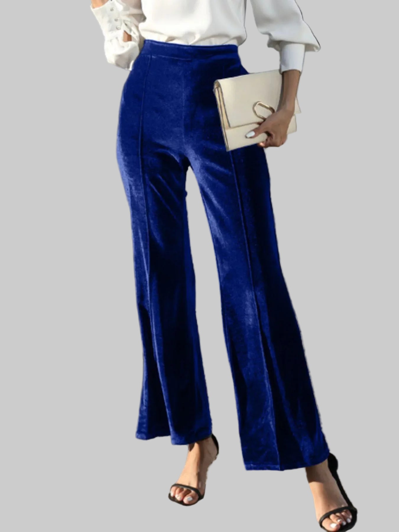 High-Waisted Wide Leg Velvet Pants The Nichole Collection