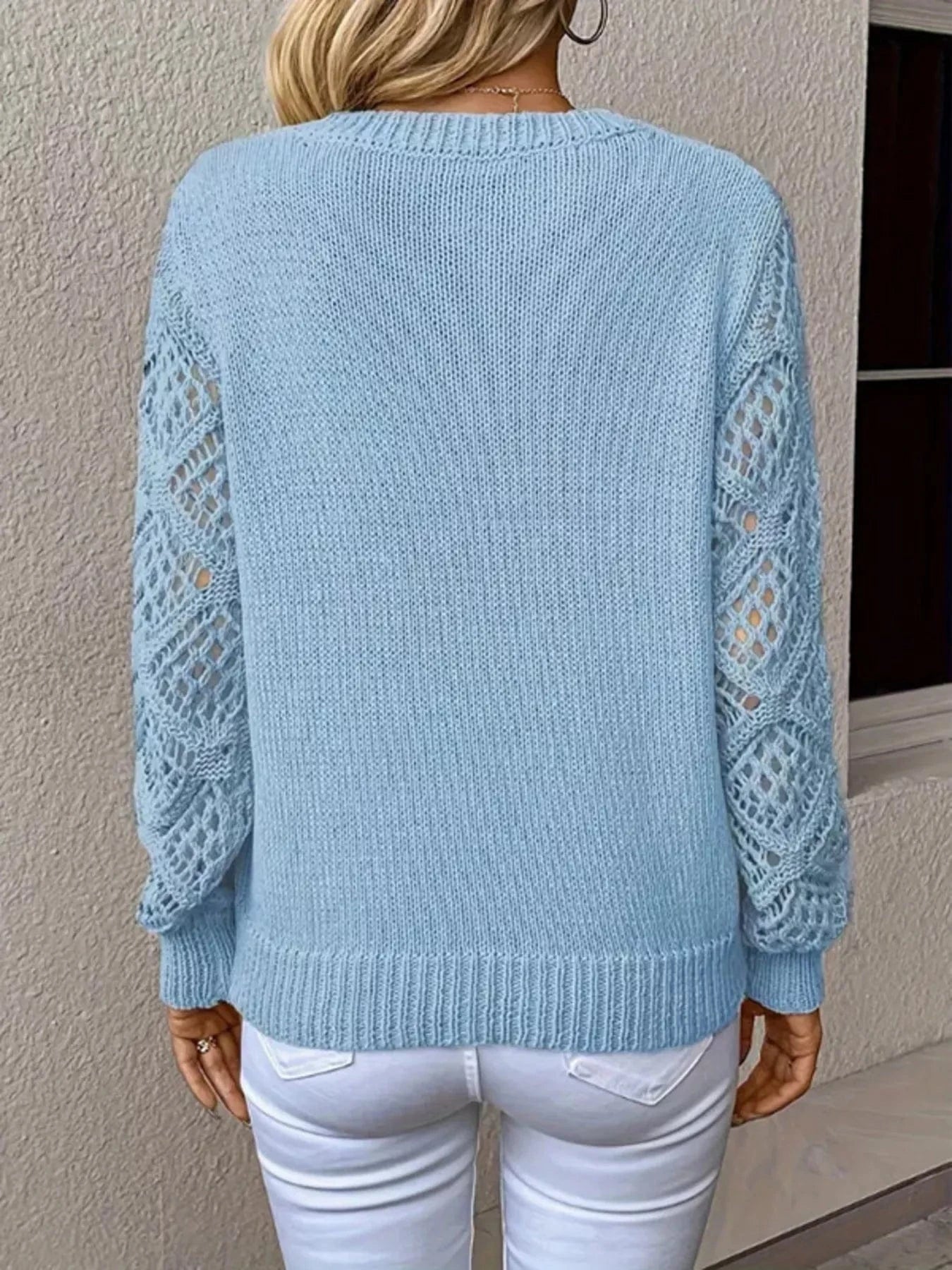 Icon Openwork V-Neck Sweater Sweaters The Nichole Collection