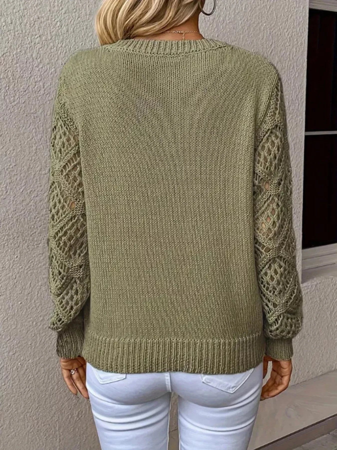 Icon Openwork V-Neck Sweater Sweaters The Nichole Collection